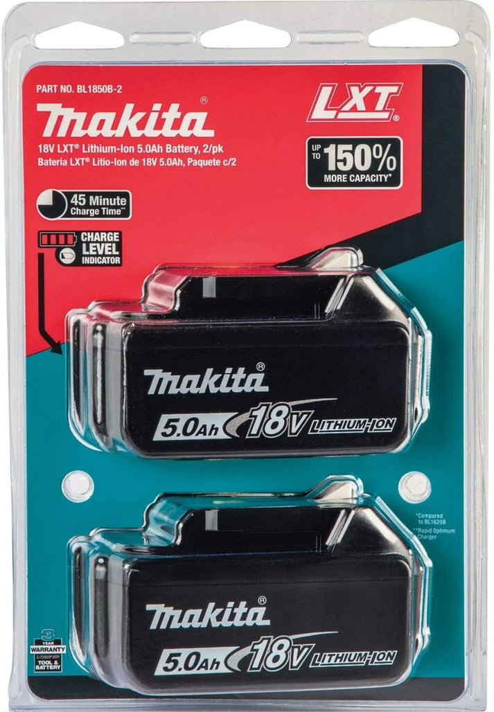 Makita BL1850 18V 5.0Ah Li-Ion Battery Twin Pack – LXT Series (Model 2BL1850)
